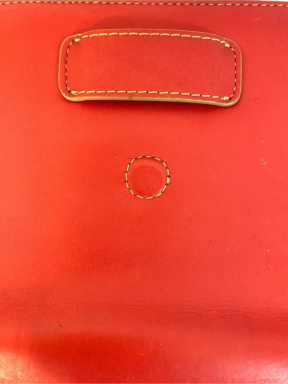 FRANKLIN COVEY Red Leather Compact 6 Ring Binder Magnet Flap Closure